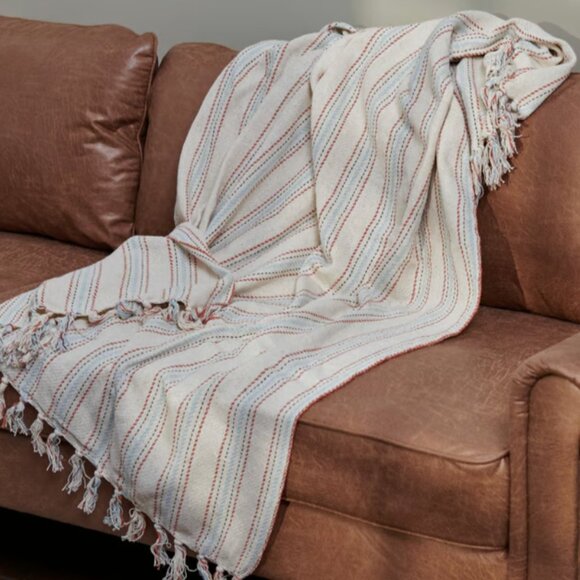 PBK - Ticking Stripe Throw - Picture 1 of 4